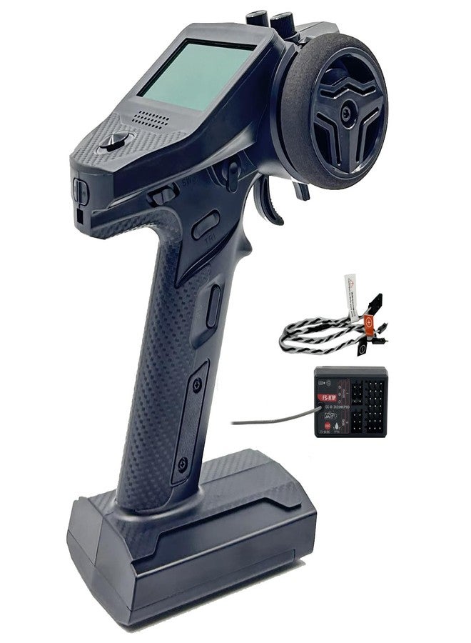ألاوهو جهاز إرسال واستقبال لاسلكي Alaohu FS-G7P ذو 7 قنوات FS-R7P Fly 2.4GHz Sky Surface Radio Control System لسيارات الزحف والسيارات الصغيرة والسيارات والقوارب التي تعمل بالتحكم عن بعد (مع عجلة قيادة إسفنجية مطورة) - Image 1